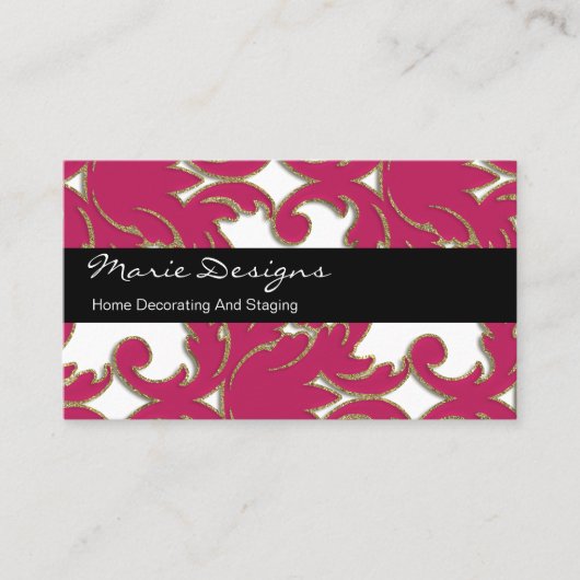 Elegant Damask Decorating Visitekaartjes (Voorkant)