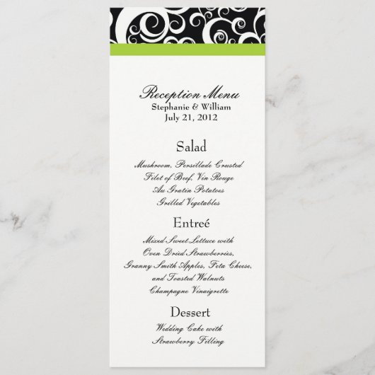 Elegant Damask deelt het Menu van de Ontvanging va (Voorkant)