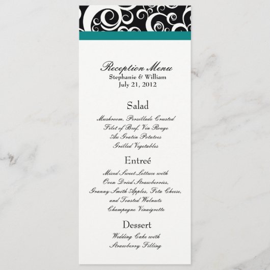 Elegant Damask deelt het Menu van de Ontvanging va (Voorkant)