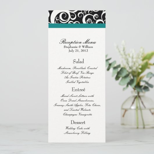 Elegant Damask deelt het Menu van de Ontvanging va (Staand voorkant)