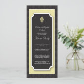 Elegant Damask Dinner Party Invitation (ivoor) Kaart (Staand voorkant)