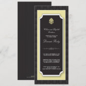 Elegant Damask Dinner Party Invitation (ivoor) Kaart (Voorkant / Achterkant)