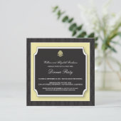 Elegant Damask Dinner Party Invitation (ivoor) Kaart (Staand voorkant)