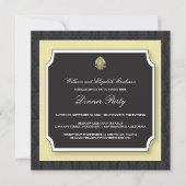 Elegant Damask Dinner Party Invitation (ivoor) Kaart (Voorkant)
