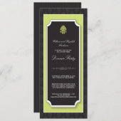 Elegant Damask Dinner Party Invitation (limoen) Kaart (Voorkant / Achterkant)