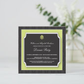 Elegant Damask Dinner Party Invitation (limoen) Kaart (Staand voorkant)