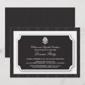 Elegant Damask Dinner Party Invitation (wit) Kaart (Voorkant / Achterkant)