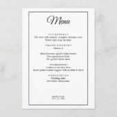 Elegant Damask Eenvoudig Minimaal Bruiloft Menu (Voorkant)