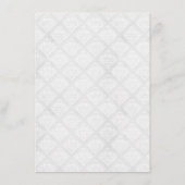 Elegant Damask Eenvoudig Minimaal Bruiloft Menu (Achterkant)