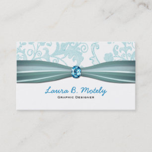 Elegant Damask en Aquamarine Visitekaartje