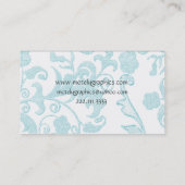 Elegant Damask en Aquamarine Visitekaartje (Achterkant)