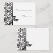 Elegant Damask en Bow Table Place Card Plaatskaartje (Voorkant / Achterkant)