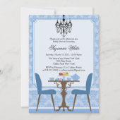Elegant Damask en Chandelier Tea Party Invitation Kaart (Voorkant)