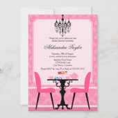 Elegant Damask en Chandelier Tea Party Kaart (Voorkant)