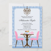 Elegant Damask en Chandelier Tea Party Kaart (Voorkant)