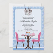 Elegant Damask en Chandelier Tea Party Kaart (Voorkant)