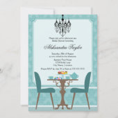 Elegant Damask en Chandelier Tea Party Kaart (Voorkant)
