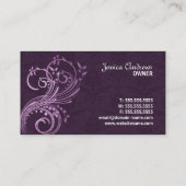 Elegant Damask en Flourishes Visitekaartje (Achterkant)