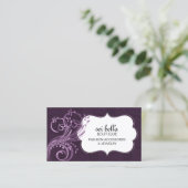 Elegant Damask en Flourishes Visitekaartje (Staand voorkant)