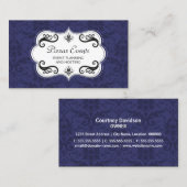 Elegant Damask en Swirls Visitekaartje (Voorkant / Achterkant)