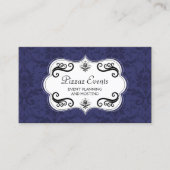 Elegant Damask en Swirls Visitekaartje (Voorkant)