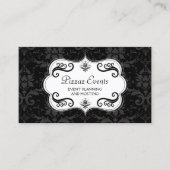 Elegant Damask en Swirls Visitekaartje (Voorkant)