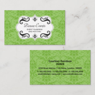 Elegant Damask en Swirls Visitekaartje