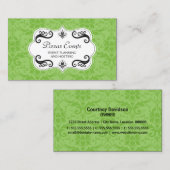 Elegant Damask en Swirls Visitekaartje (Voorkant / Achterkant)