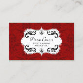 Elegant Damask en Swirls Visitekaartje (Voorkant)