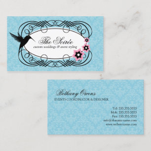 Elegant Damask Event Coordinator Visitekaartje