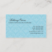 Elegant Damask Event Coordinator Visitekaartje (Achterkant)