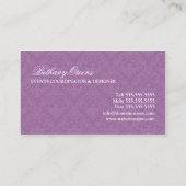 Elegant Damask Event Coordinator Visitekaartje (Achterkant)