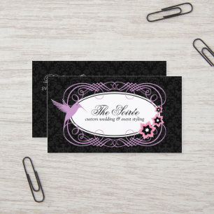 Elegant Damask Event Coordinator Visitekaartje