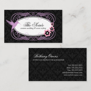 Elegant Damask Event Coordinator Visitekaartje