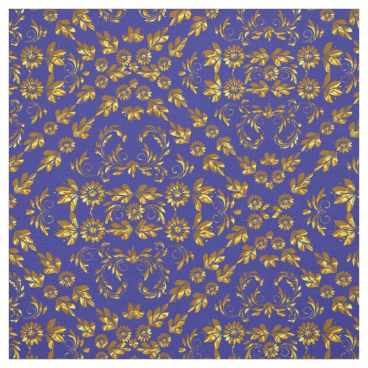 Elegant Damask Fabric Navy Blue Stof (Swatch)