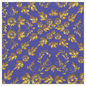 Elegant Damask Fabric Navy Blue Stof (Close Up)