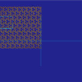 Elegant Damask Fabric Navy Blue Stof (Delen)