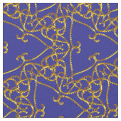 Elegant Damask Fabric Navy Blue Stof (Close Up)