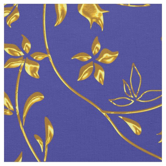 Elegant Damask Fabric Navy Blue Stof (Close Up)