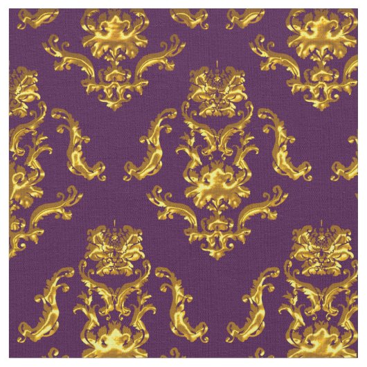 Elegant Damask Fabric Paars Stof (Close Up)