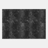 Elegant Damask Faux Velvet Red Black Gift Inpakpapier Vel (Voorkant 3)