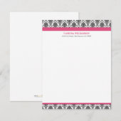 Elegant Damask flat Note-kaarten (Oscars) Notitiekaartje (Voorkant / Achterkant)