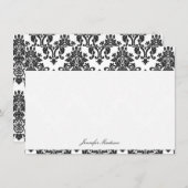 Elegant Damask-flatnote-kaarten Notitiekaartje (Voorkant / Achterkant)