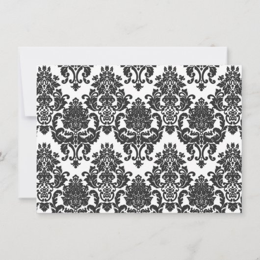 Elegant Damask-flatnote-kaarten Notitiekaartje (Achterkant)