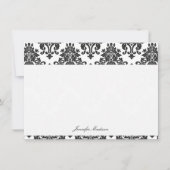 Elegant Damask-flatnote-kaarten Notitiekaartje (Voorkant)