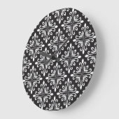 Elegant Damask: Floral Art Deco Grote Klok (Hoek)
