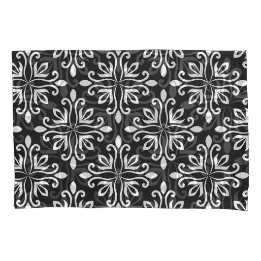 Elegant Damask: Floral Art Deco Kussensloop (Voorkant)