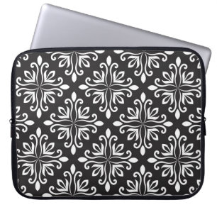 Elegant Damask: Floral Art Deco Laptop Sleeve