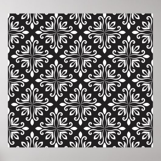 Elegant Damask: Floral Art Deco Poster (Voorkant)