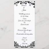 Elegant Damask Floral Black & White Wedding Menu (Voorkant)